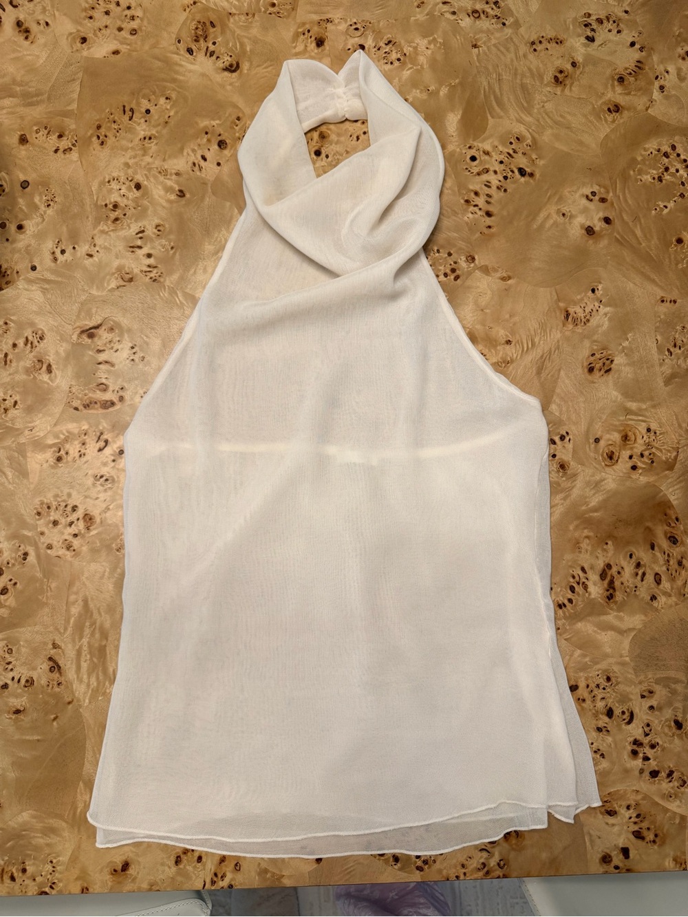 White Halter Neck Sleeveless Top - Lightweight Women’s Tank